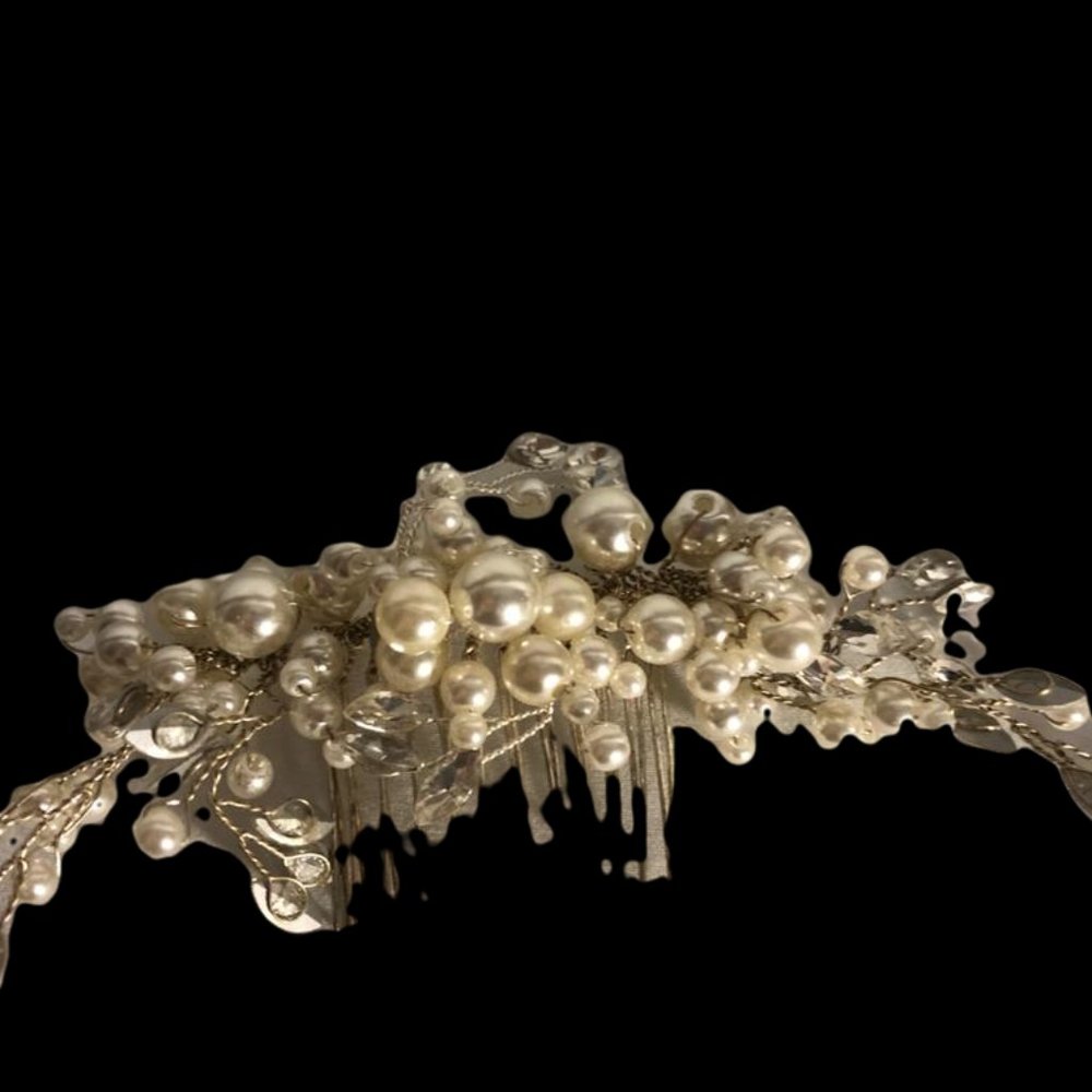 Bridal Hair Ivory Pearl Wedding Hair Jewelry,